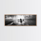 Kayaking, Sea Journey, Ocean Paddle, Canvas Print, Outdoor adventure wall art, Moody landscape, Modern living room decor, Wilderness art