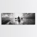 Kayaking, Sea Journey, Ocean Paddle, Canvas Print, Outdoor adventure wall art, Moody landscape, Modern living room decor, Wilderness art