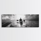 Kayaking, Sea Journey, Ocean Paddle, Canvas Print, Outdoor adventure wall art, Moody landscape, Modern living room decor, Wilderness art
