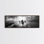 Kayaking, Sea Journey, Ocean Paddle, Canvas Print, Outdoor adventure wall art, Moody landscape, Modern living room decor, Wilderness art