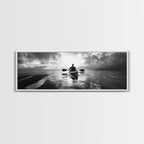 Kayaking, Sea Journey, Ocean Paddle, Canvas Print, Outdoor adventure wall art, Moody landscape, Modern living room decor, Wilderness art