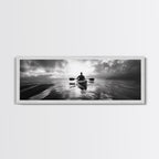 Kayaking, Sea Journey, Ocean Paddle, Canvas Print, Outdoor adventure wall art, Moody landscape, Modern living room decor, Wilderness art