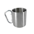 Outdoor mountaineering button, water cup, trip, camping, portable button, 201 stainless steel material