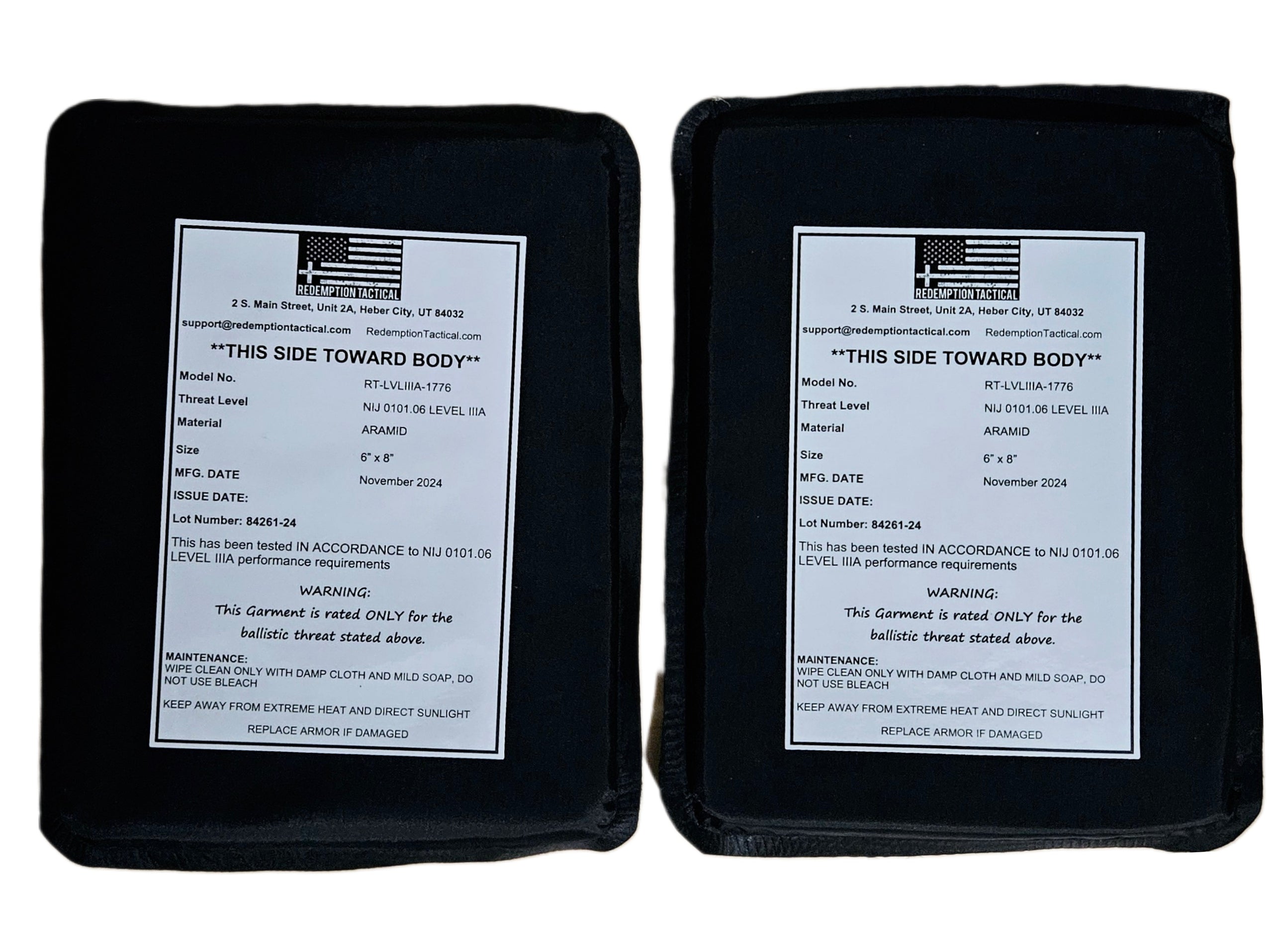 (PAIR) Level IIIA Side Plates (Lightweight PE Material)