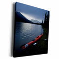 3dRose Kayak Resting on the Shore of Lapie Lake at Night - Museum Grade Canvas Wrap (cw_28573)