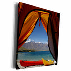 3dRose Tent, Kayaks, The Remarkables, Lake Wakatipu, New... - Museum Grade Canvas Wrap (cw_70932)