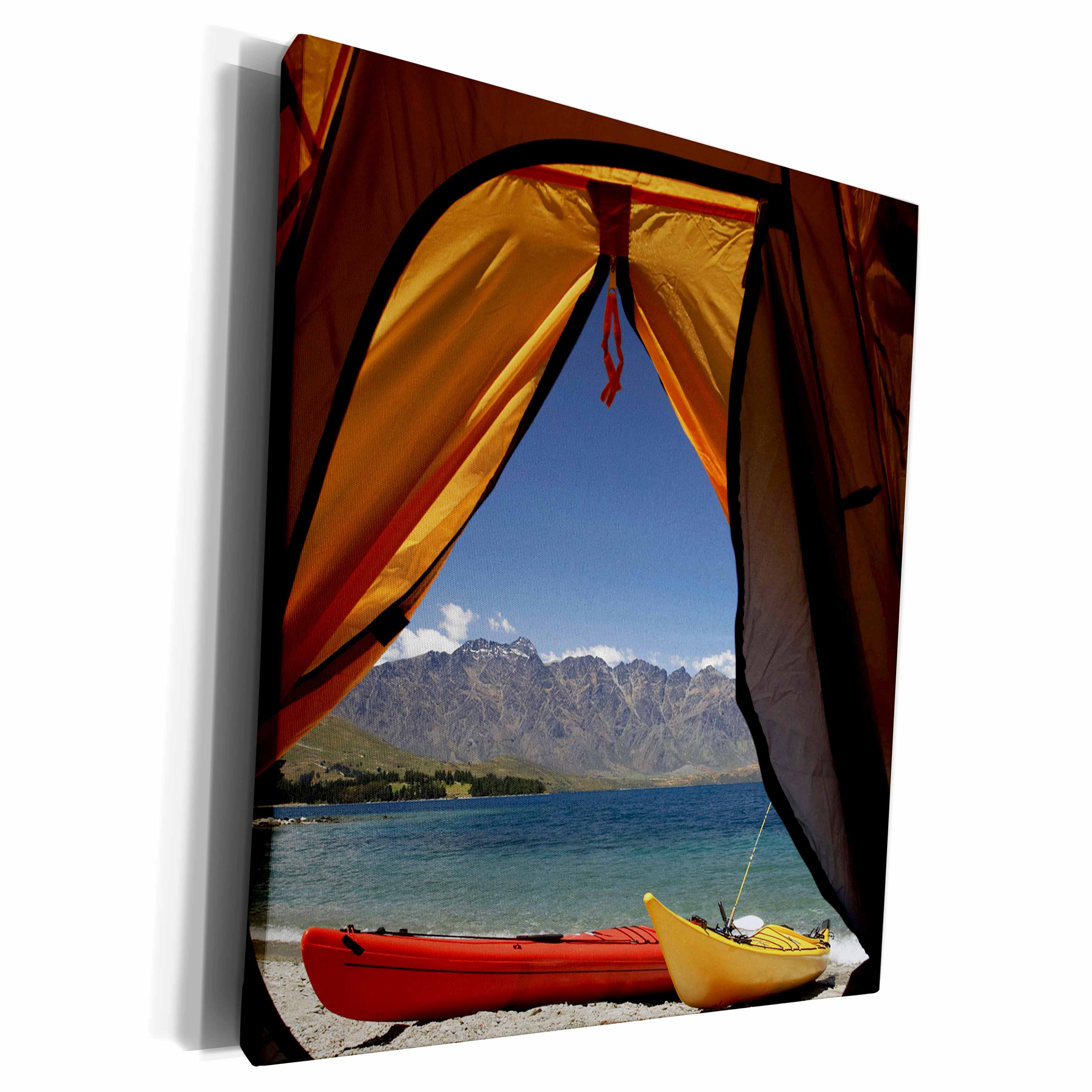 3dRose Tent, Kayaks, The Remarkables, Lake Wakatipu, New... - Museum Grade Canvas Wrap (cw_70932)