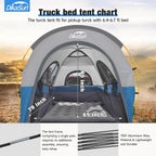 5.5-6.7ft Portable Pickup Truck Bed Tent Blue