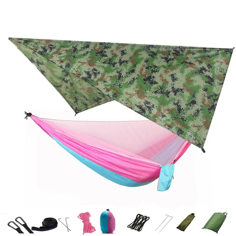 Camping Hammock Mosquito Net and Hammock Canopy Portable Nylon Hammock