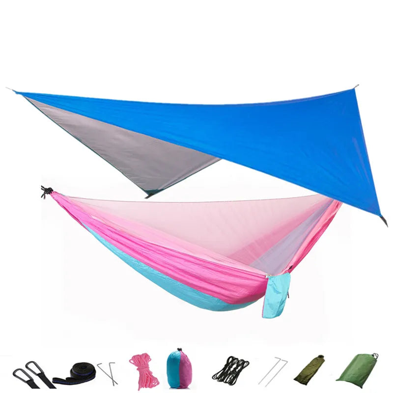 Camping Hammock Mosquito Net and Hammock Canopy Portable Nylon Hammock