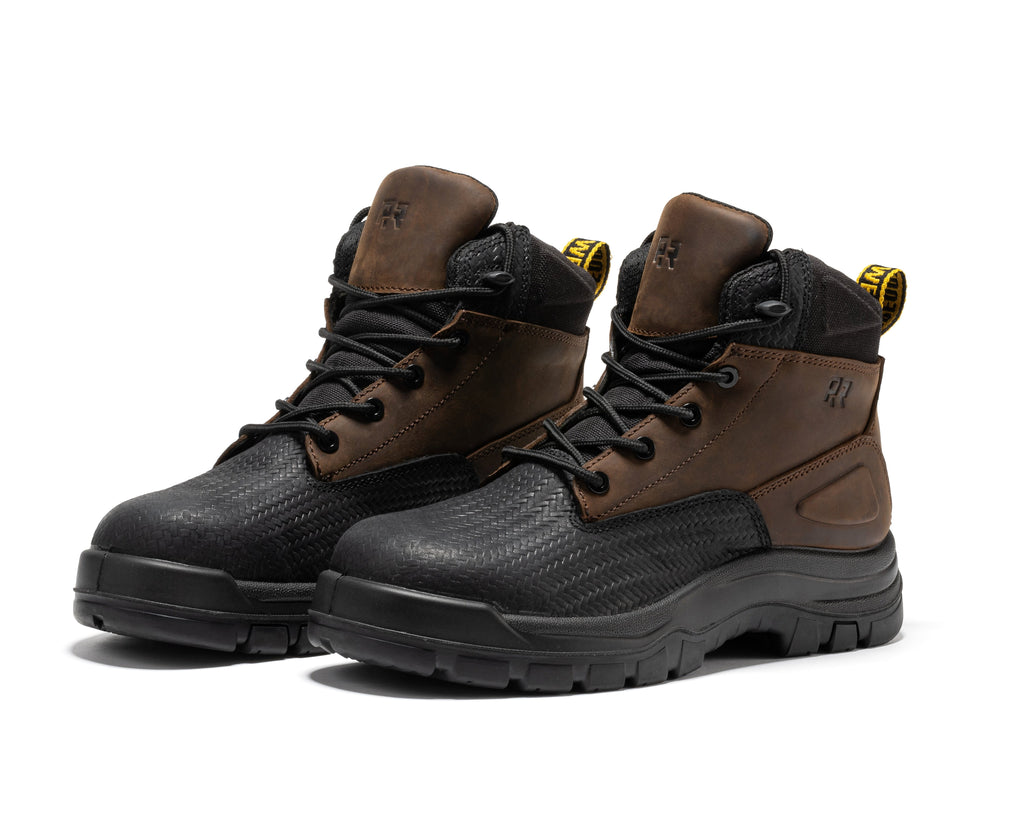 ROCKROOSTER Marfa Brown 6 Inch Waterproof Composite Toe Leather Work Boots CP210