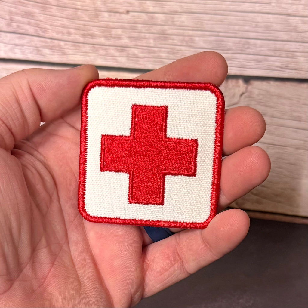 Med-Kit IFAK First-Aid Pouch ID Patch, 2.5x2.5" | Made in USA | VELCRO® Brand Hook Backing