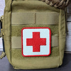 Med-Kit IFAK First-Aid Pouch ID Patch, 2.5x2.5" | Made in USA | VELCRO® Brand Hook Backing