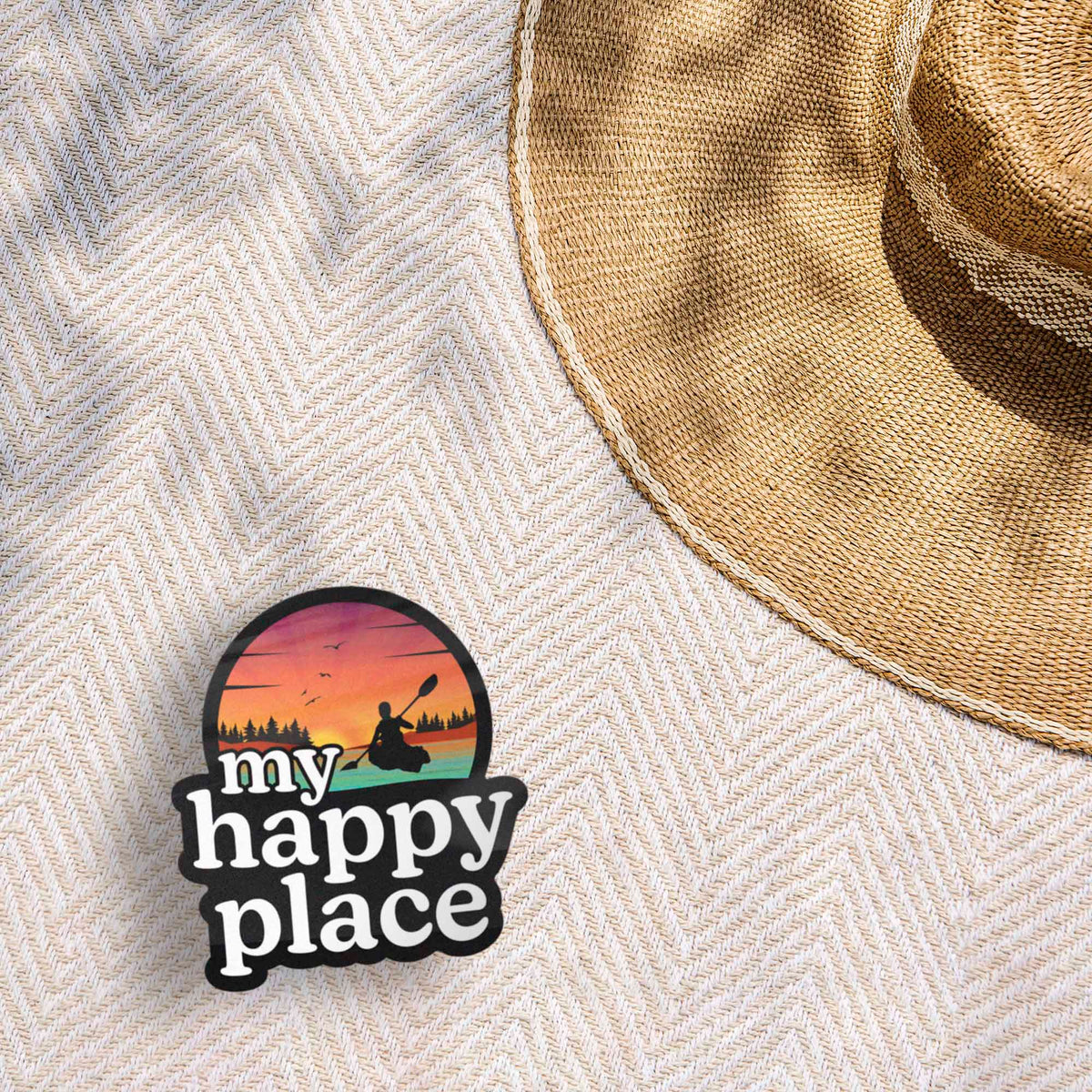 My Happy Place Kayaking Sticker