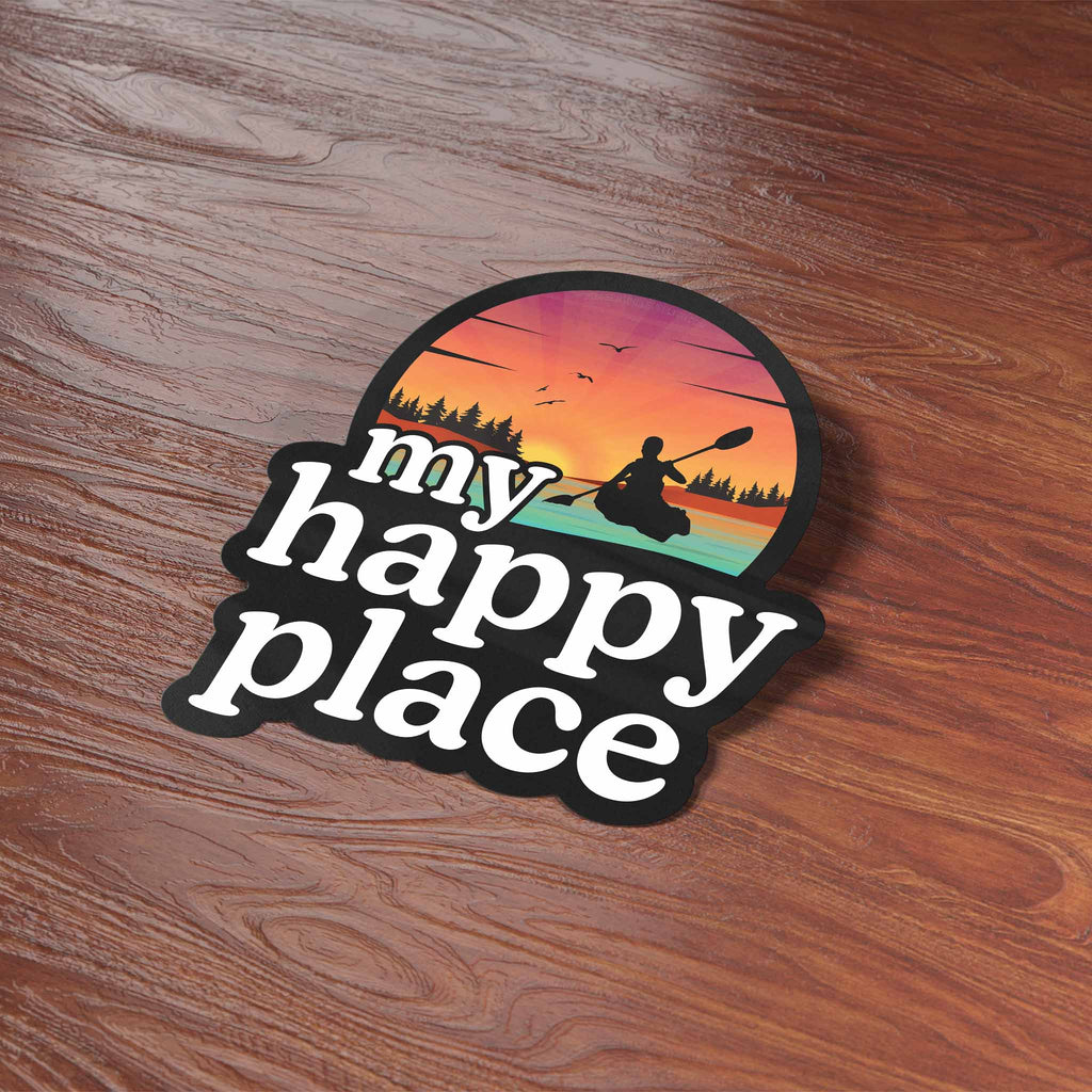 My Happy Place Kayaking Sticker