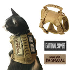 Tactical vest for kittens and small dogs military harness for cats traction strap to prevent escape breathable with 2 Stickers