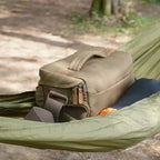 Portable and easy-to-setup small storage hammock for hiking, mountaineering, cycling, and camping — compact hammock for gear org