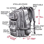 JUG 30L Dad Diaper Bag Backpack - Black