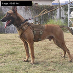 Tactical Dog Harness 6 Buckle No Pull MOLLE Vest Adjustable 3/4 Coverage