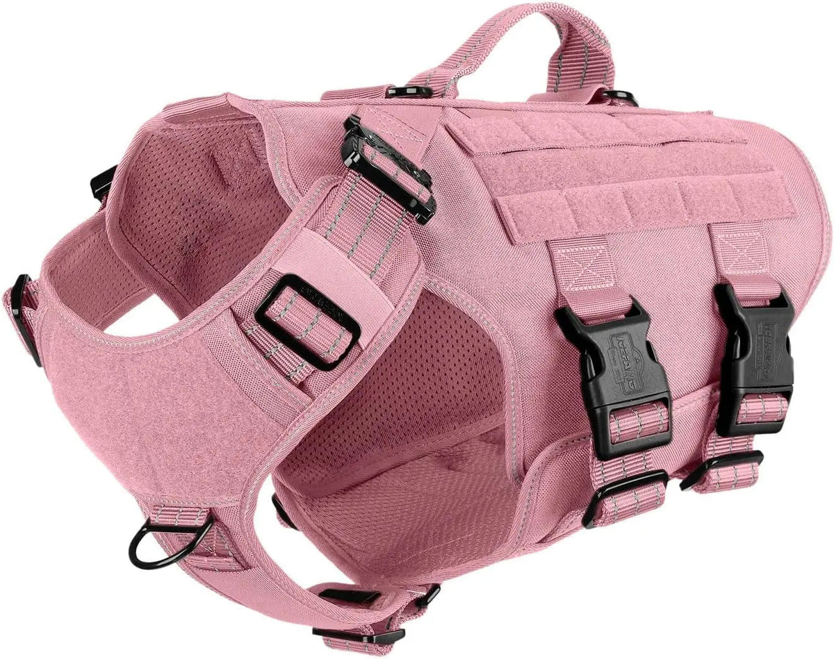 Tactical Dog Harness 6 Buckle No Pull MOLLE Vest Adjustable 3/4 Coverage