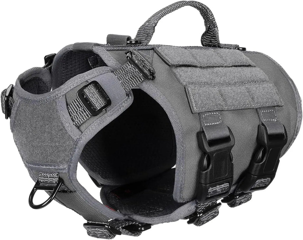 Tactical Dog Harness 6 Buckle No Pull MOLLE Vest Adjustable 3/4 Coverage