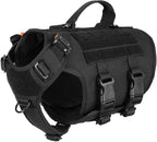 Tactical Dog Harness 6 Buckle No Pull MOLLE Vest Adjustable 3/4 Coverage