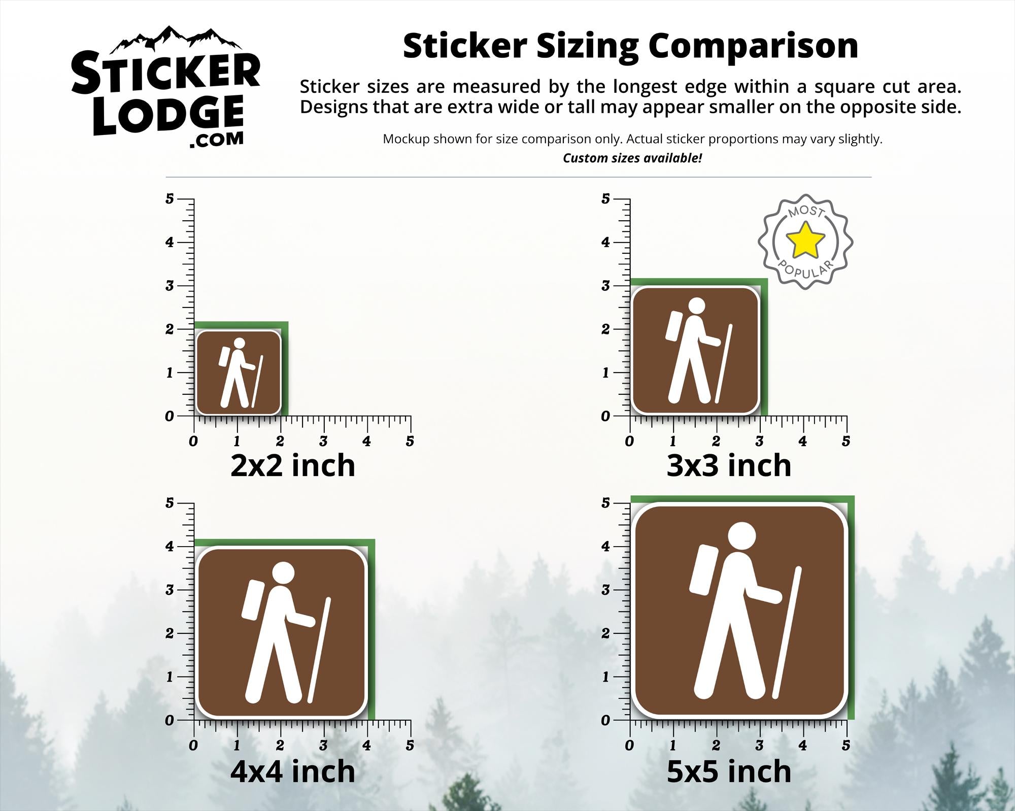 Hiking National Park Symbol Vinyl Sticker