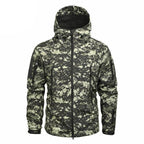 Men's Camouflage Tactical Jacket Green Camouflage Water Resistant Jacket Waterproof Windbreaker Hooded Jackets Ski Jacket Warm Winter Coats Men Soft Winter Hooded Coat Hiking Clothes