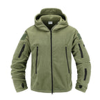 Outdoor Tactical Fleece Jacket Lightweight Uniform Soft Casual Hooded Jacket Thermal Fleece Coat Jacket With Hood Outdoor Sport Hiking Camping Clothing Training Jackets Men Thermal Warm Autumn Clothing