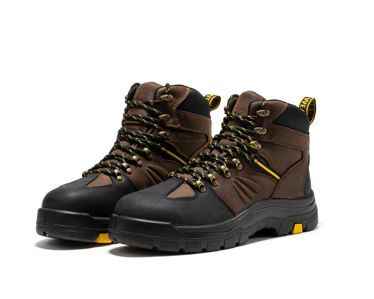 ROCKROOSTER Marfa Brown 6 inch Waterproof Composite Toe Leather Work Boots CP211